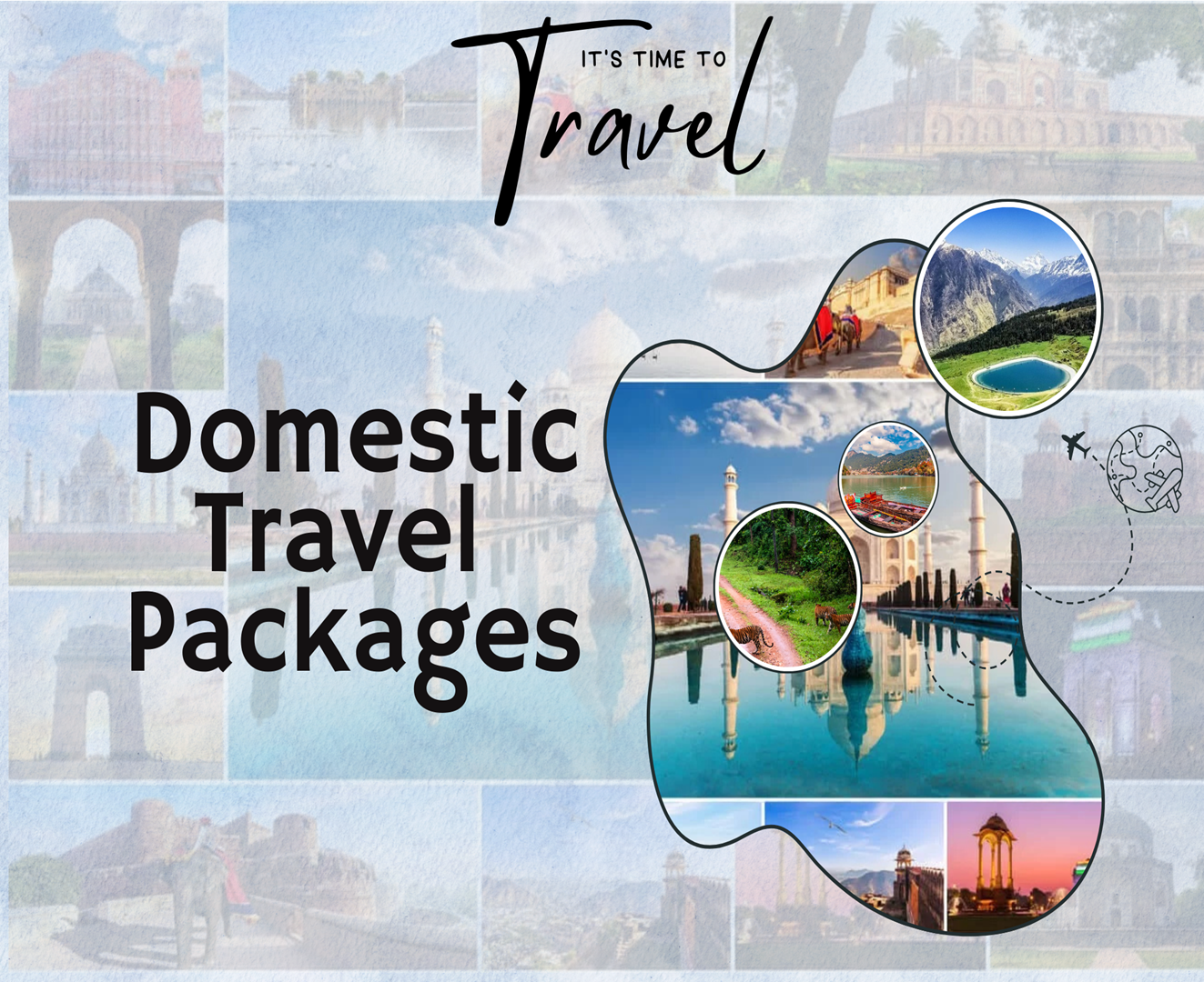 “Domestic travel package – top India destinations like Kerala, Goa, Ooty, Coorg, Manali, Jaipur, and Kashmir.”