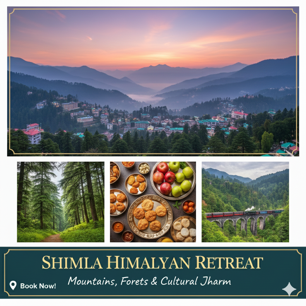 “Shimla tour package – Mall Road, Kufri, Jakhoo Temple, and scenic Himalayan views.”